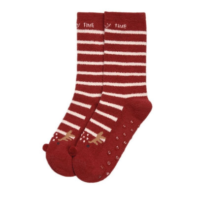 Παιδικές κάλτσες Χριστουγεννιάτικες Αντιολισθητικές 2άδα | 02842 κόκκινο μπροστά