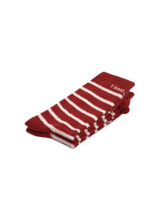 Παιδικές κάλτσες Χριστουγεννιάτικες Αντιολισθητικές 2άδα | 02842 κόκκινο πλάι