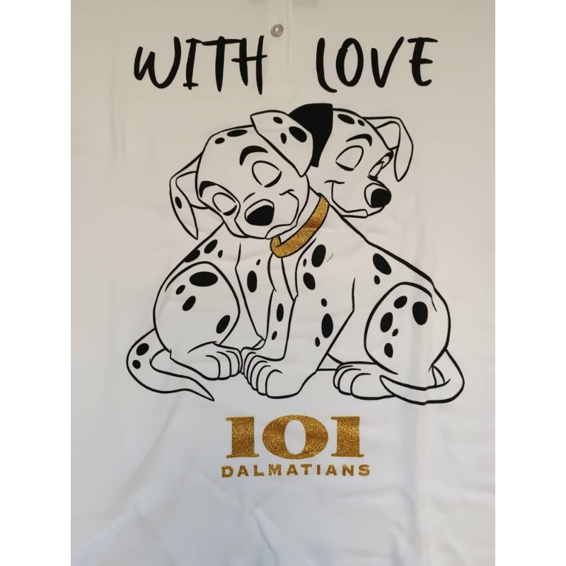 Πιτζάμα SABRO βαμβακερή με στάμπα "101 Σκυλιά της Δαλματίας" | DYD7450 λευκό στάμπα