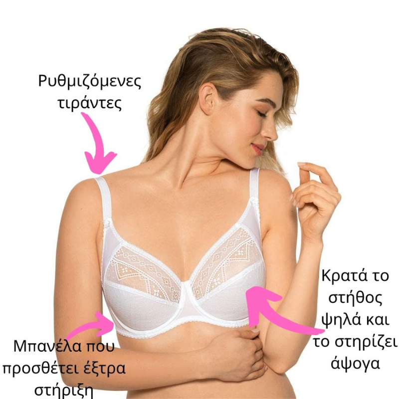 Σουτιέν GAIA με μπανέλα χωρίς επένδυση | BS 0059 λευκό 