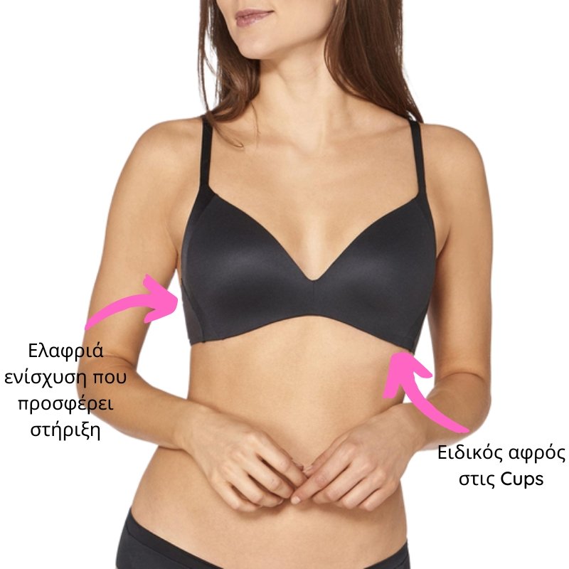 Σουτιέν TRIUMPH με ελαφριά ενίσχυση Body Make-up Soft Touch P EX μαύρο μπροστά