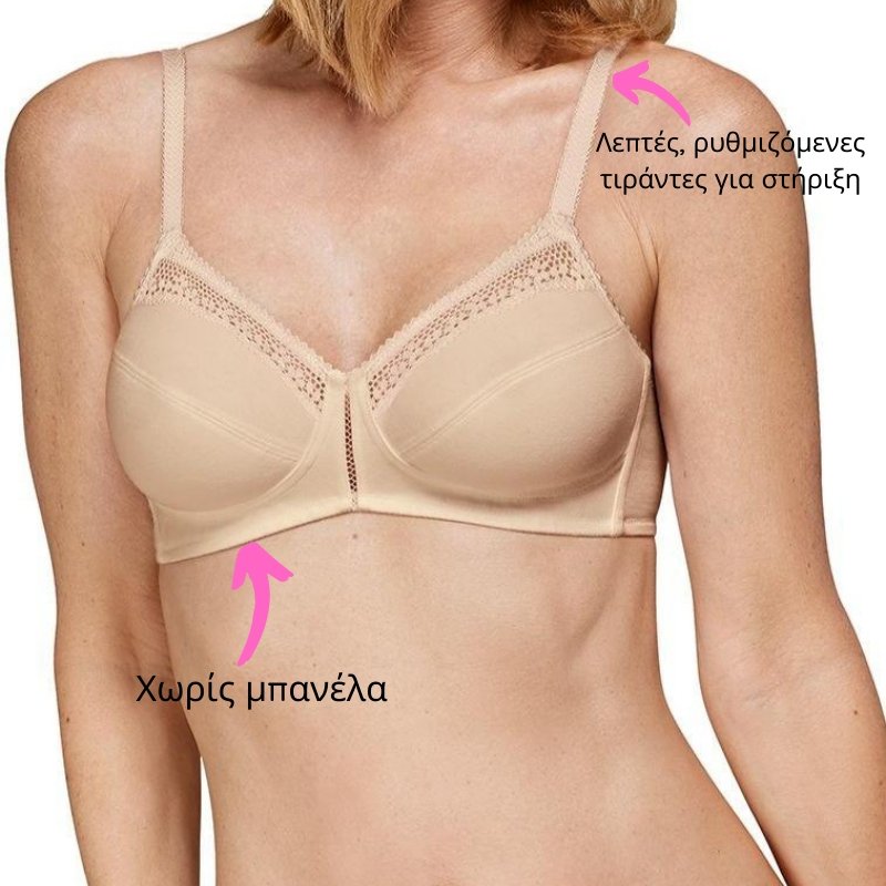 Βαμβακερό σουτιέν TRIUMPH χωρίς μπανέλα Cotton Beauty N μπέζ