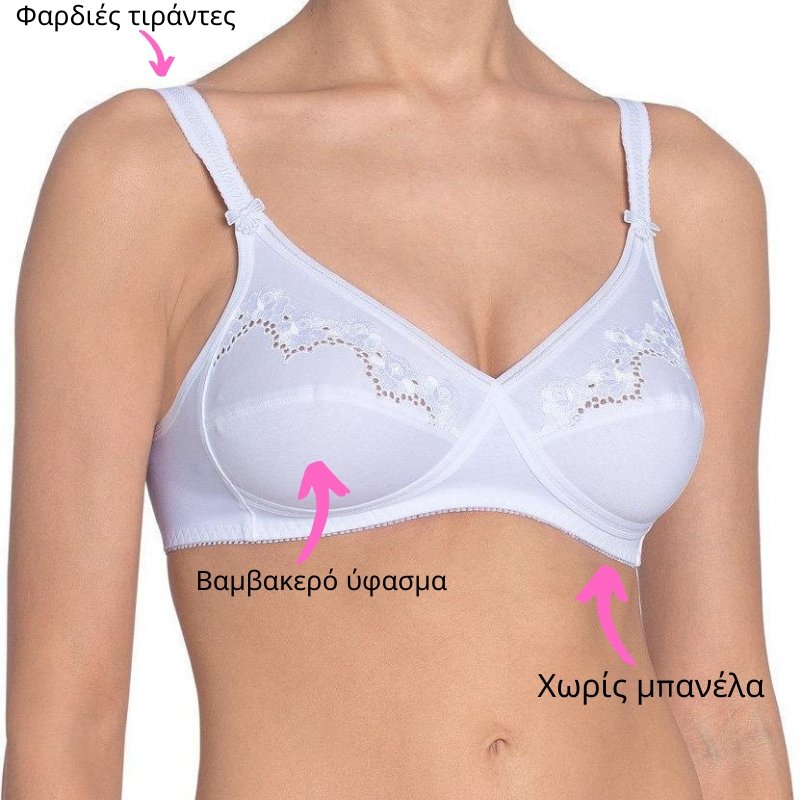 Βαμβακερό σουτιέν TRIUMPH χωρίς μπανέλα  Elastic Cross+Cotton N λευκό