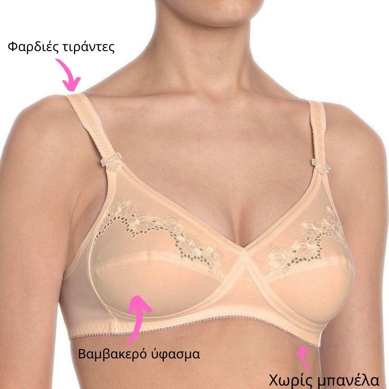 Βαμβακερό σουτιέν TRIUMPH χωρίς μπανέλα  Elastic Cross+Cotton N μπέζ