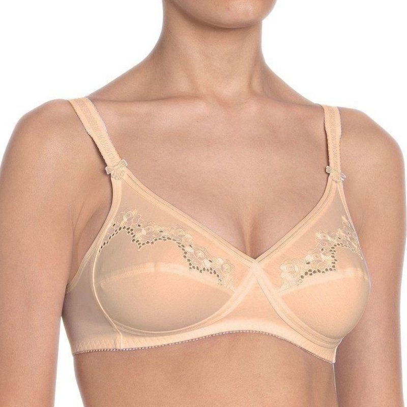 Βαμβακερό σουτιέν TRIUMPH χωρίς μπανέλα  Elastic Cross+Cotton N μπέζ