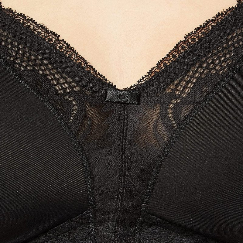 Σουτιέν Triumph χωρίς μπανέλα | Modern Lace + Cotton N μαύρο κοντινό μπροστά