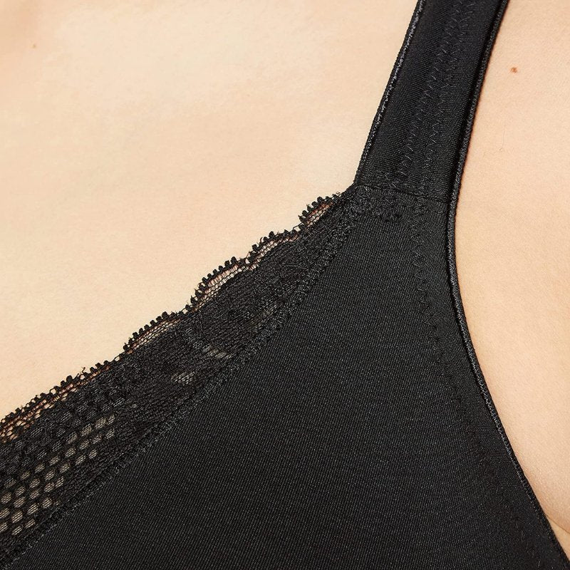 Σουτιέν Triumph χωρίς μπανέλα | Modern Lace + Cotton N μαύρο τιράντα