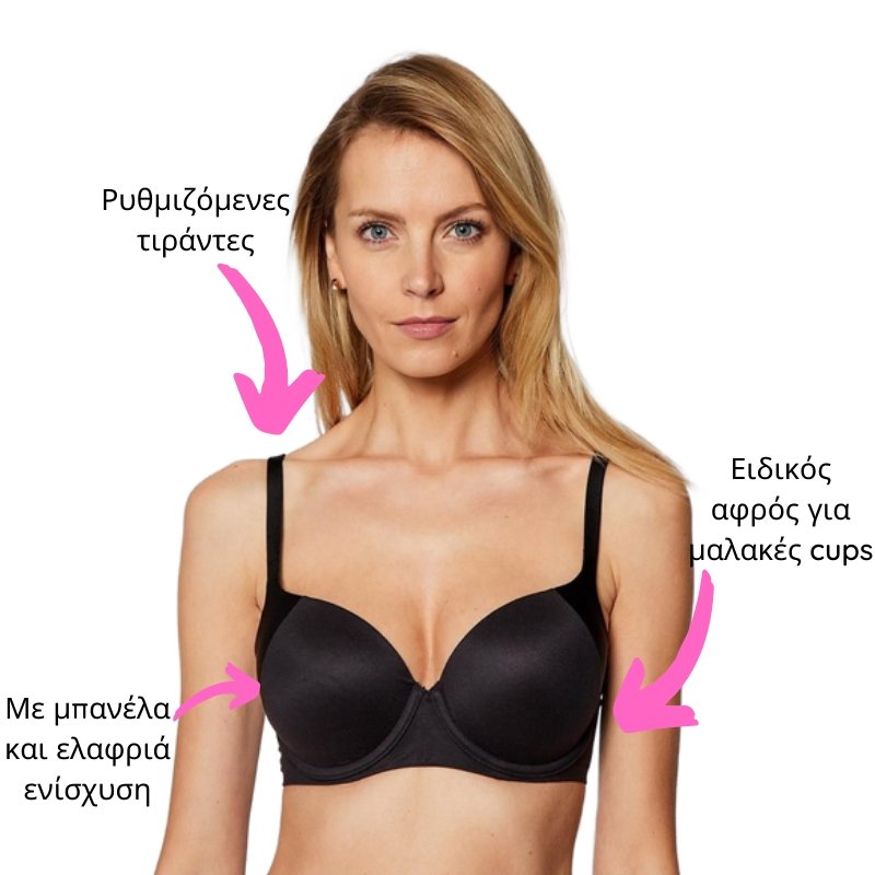 Σουτιέν Triumph με μπανέλα & ελαφριά ενίσχυση | Body Make-Up Soft Touch WP EX μαύρο μπροστά