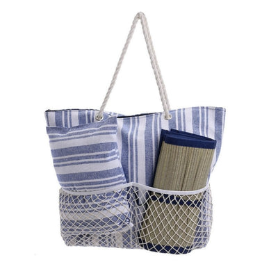 Τσάντα θαλάσσης Ble υφασμάτινη με Δώρο Ψάθα & Μαξιλάρι | 5-42-077-0040