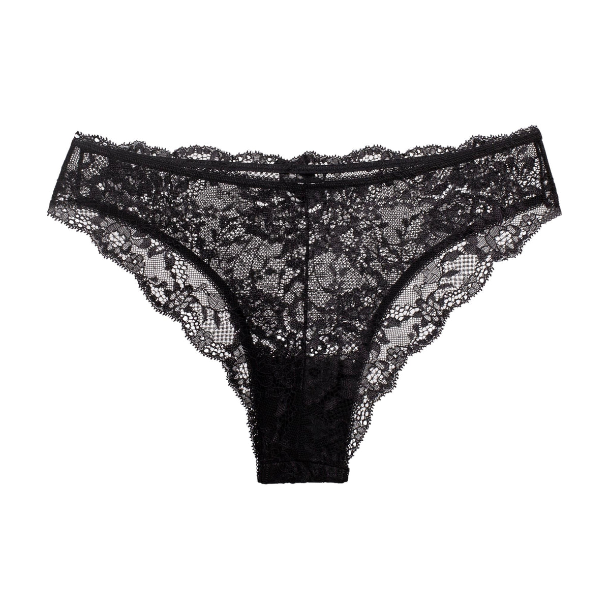 Brazilian  Slip Dreams με ελαστική δαντέλα | 258 μαύρο πίσω