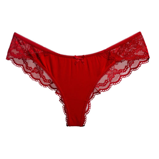 Brazilian Slip Dreams χαμηλόμεσο με ελαστική δαντέλα | 661 κόκκινο μπροστά 
