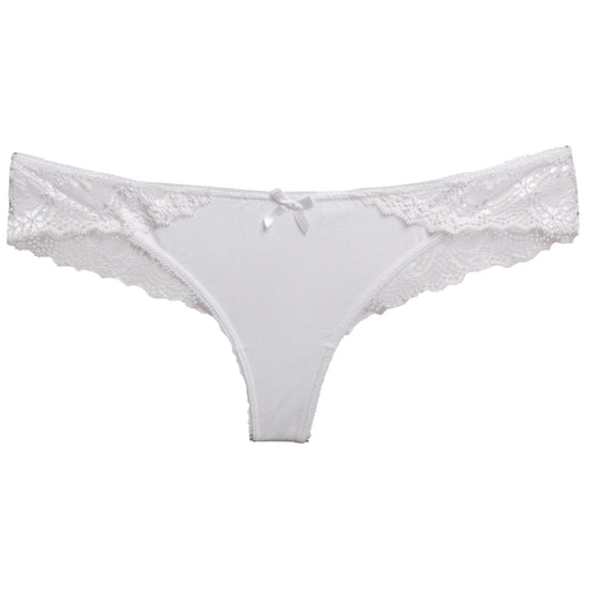 Brazilian Slip Dreams χαμηλόμεσο με ελαστική δαντέλα | 661 λευκό μπροστά