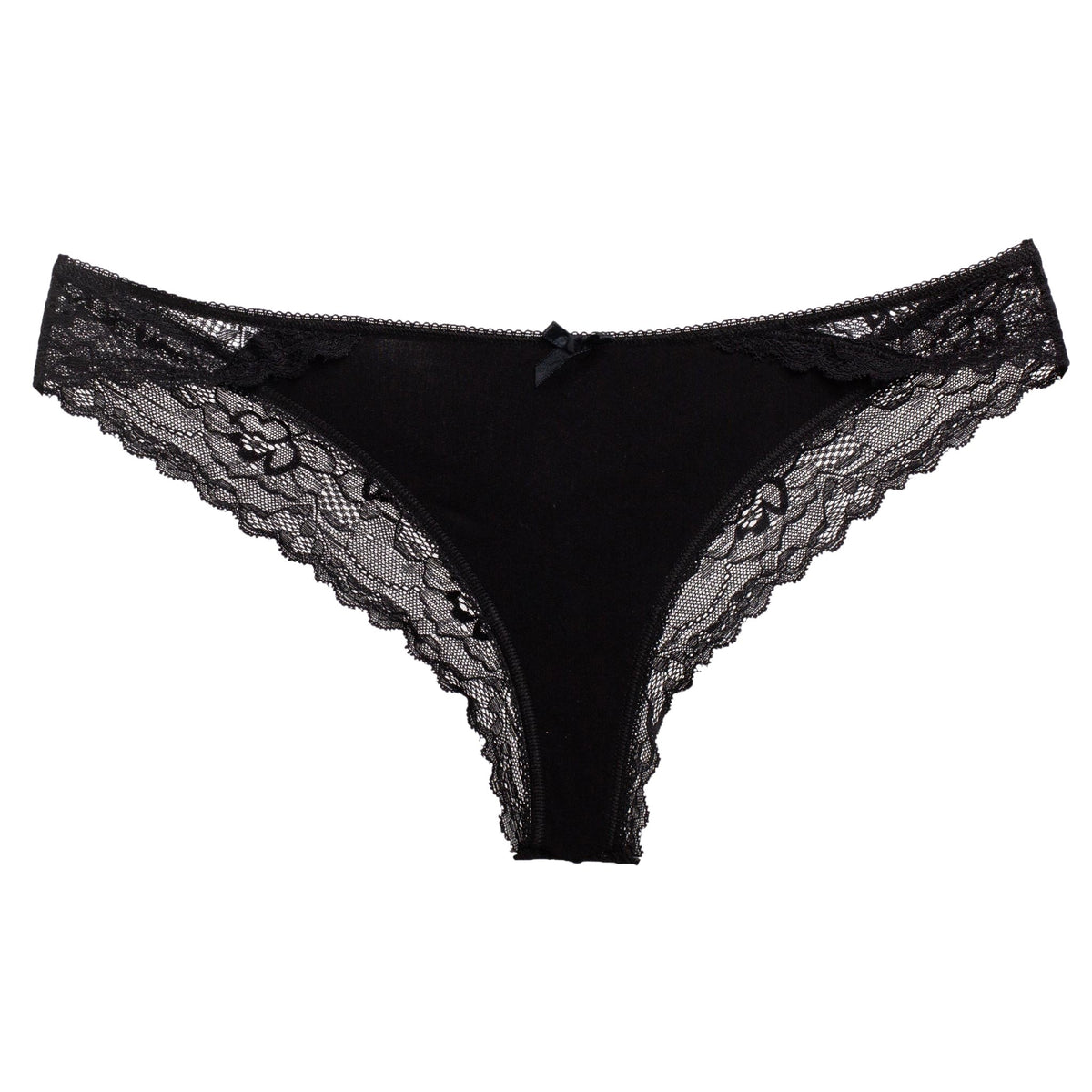 Brazilian Slip Dreams χαμηλόμεσο με ελαστική δαντέλα | 661 μαύρο μπροστά