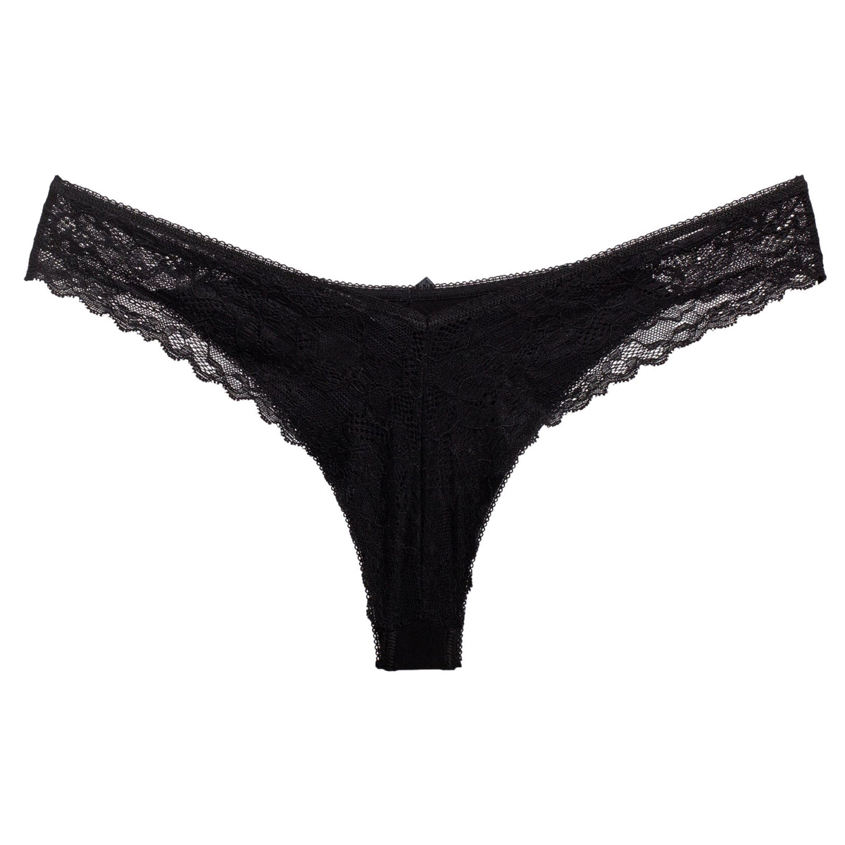 Brazilian Slip Dreams χαμηλόμεσο με ελαστική δαντέλα | 661 μαύρο πίσω