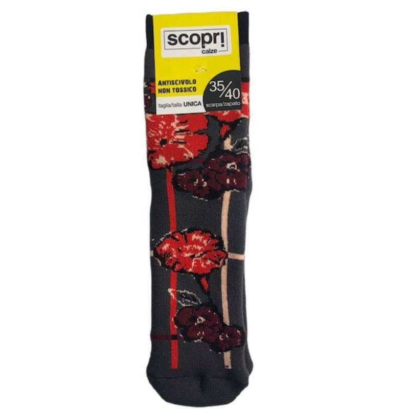 Γυναικείες κάλτσες με βεντουζάκια Scopri | fiore ανθρακί μπροστά