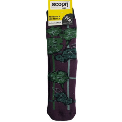 Γυναικείες κάλτσες με βεντουζάκια Scopri | fiore μώβ μπροστά