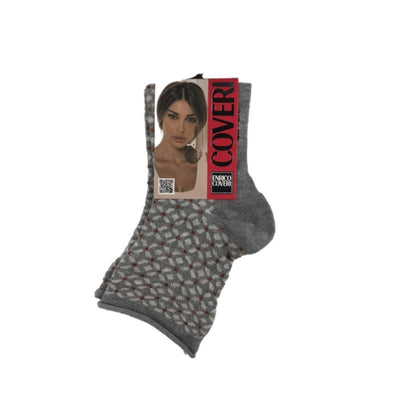 Γυναικεία κάλτσα ημίκοντη με σχέδια χωρίς λάστιχο | 2ASS γκρι