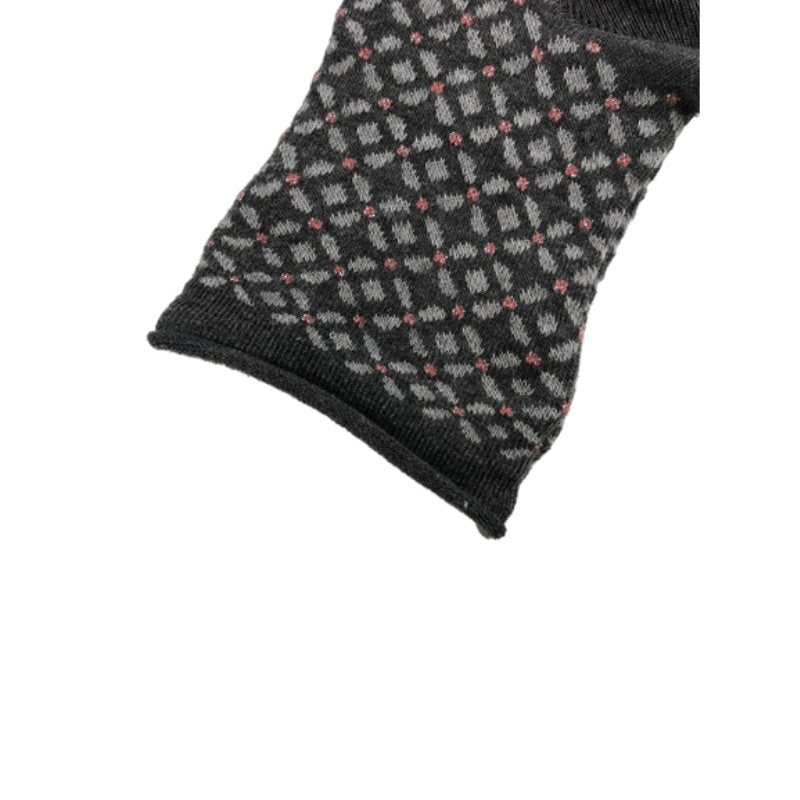 Γυναικεία κάλτσα ημίκοντη με σχέδια χωρίς λάστιχο | 2ASS γκρί σκούρο κοντινό