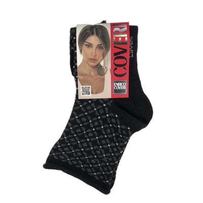 Γυναικεία κάλτσα ημίκοντη με σχέδια χωρίς λάστιχο | 2ASS μαύρο