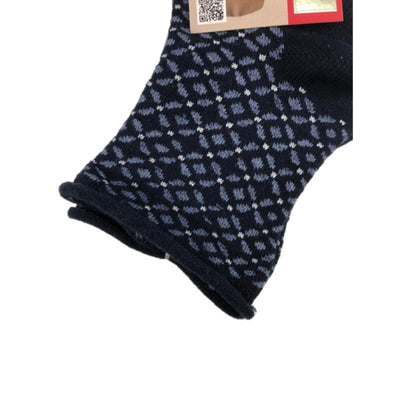 Γυναικεία κάλτσα ημίκοντη με σχέδια χωρίς λάστιχο | 2ASS μπλε σκούρο κοντινό