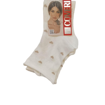 Γυναικεία κάλτσα Enrico Coveri ημίκοντη με σχέδια χωρίς λάστιχο | 7ASS λευκό