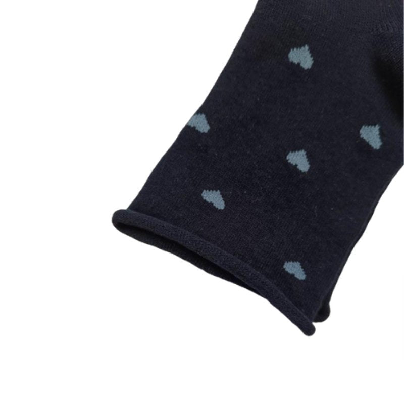Γυναικεία κάλτσα Enrico Coveri ημίκοντη με σχέδια χωρίς λάστιχο | 7ASS μπλε σκούρο κοντινό