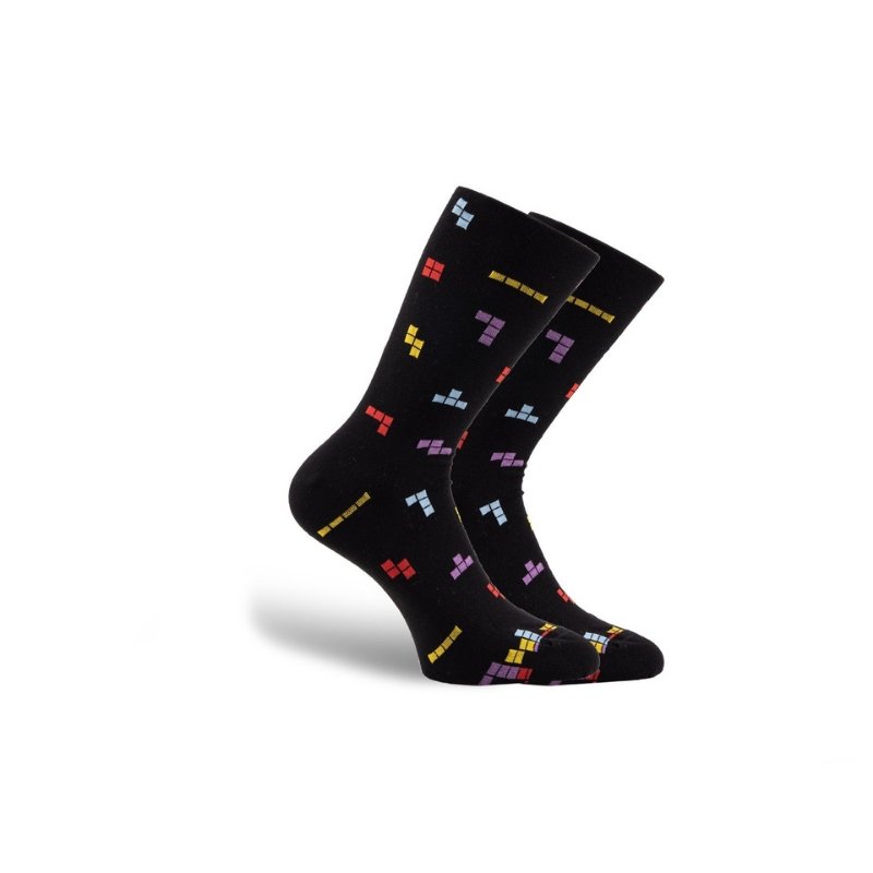 Κάλτσες Sock-Ing με σχέδιο Tetris | 4521-01 μαύρες