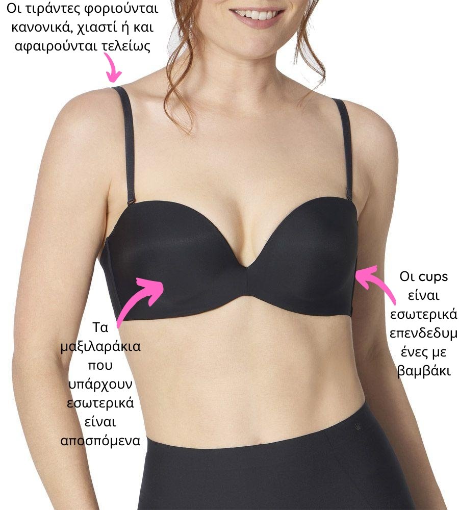 Σουτιέν TRIUMPH  strapless push-up | Stepy Soft 01 WDP μαύρο