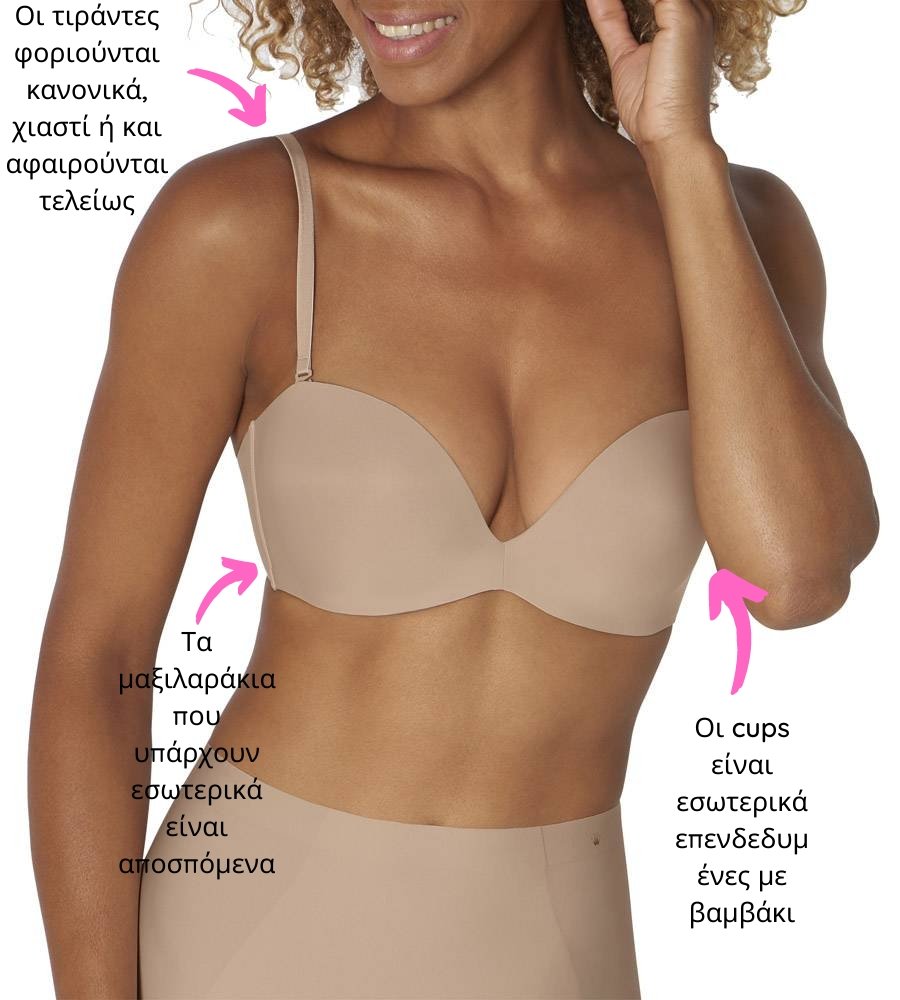 Σουτιέν TRIUMPH  strapless push-up | Stepy Soft 01 WDP μπέζ