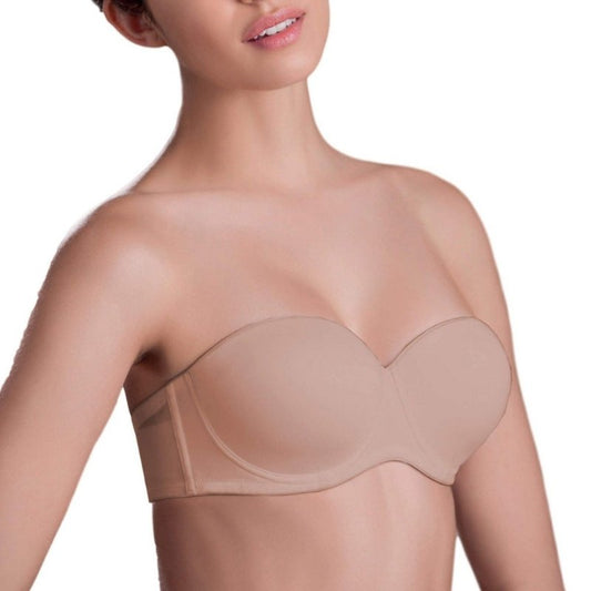 Σουτιέν strapless με επένδυση | Elegance 6004 Leilieve μπέζ χωρίς τιράντες